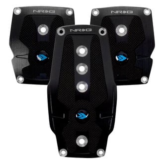 NRG Innovations® - Aluminum Pedal Pad Set with Black Rubber Insert
