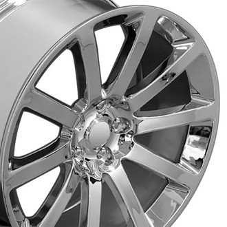 10 I-Spoke Chrome 22x9 Alloy Factory Wheel, Replica - Front View