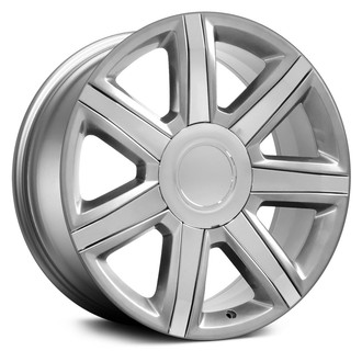 OE Wheels® - 7 I-Spoke Hyper Silver with Chrome Insert 22x9 Alloy Factory Wheel - Replica