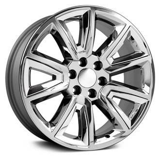 OE Wheels® - Double 5-Spoke Chrome with Chrome Inserts 20x8.5 Alloy Factory Wheel - Replica