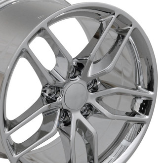 Double 5-Spoke Chrome 18x8.5 Alloy Factory Wheel, Replica - Front View