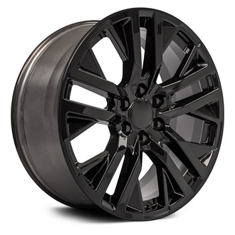 OE Wheels® - Double 5-Spoke Gloss Black 22x9 Alloy Factory Wheel - Replica