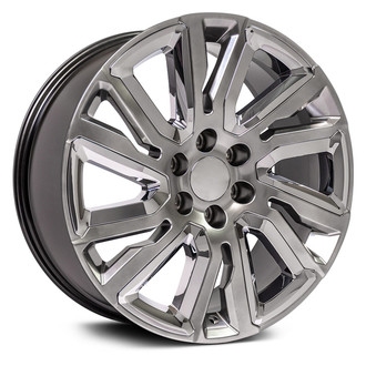 OE Wheels® - 12 Spiral-Spoke Hyper Black with Chrome Inserts 22x9 Alloy Factory Wheel - Replica