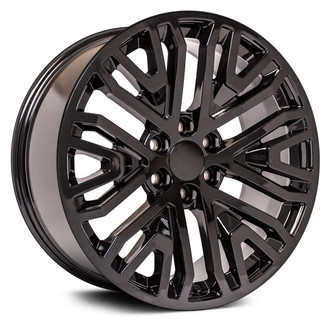OE Wheels® - 6 Double V-Spoke Black 22x9 Alloy Factory Wheel - Replica