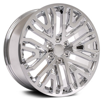 OE Wheels® - 6 Double V-Spoke Chrome 22x9 Alloy Factory Wheel - Replica