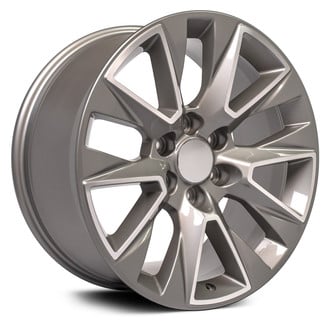 OE Wheels® - 5 V-Spoke Silver with Machined Accents 20x9 Alloy Factory Wheel - Replica