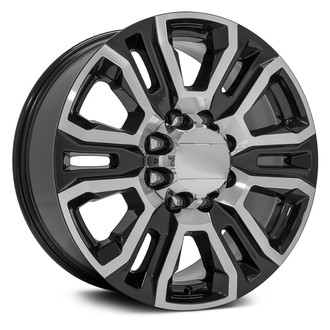 OE Wheels® - 6 Double-Spoke Black Machined 20x8.5 Alloy Factory Wheel - Replica