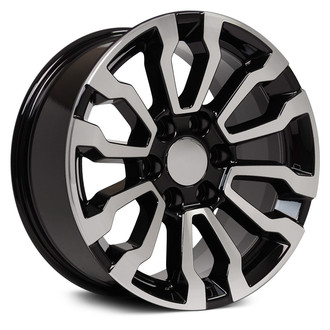 OE Wheels® - 6 V-Spoke Black with Machined Face 18x8.5 Alloy Factory Wheel - Replica
