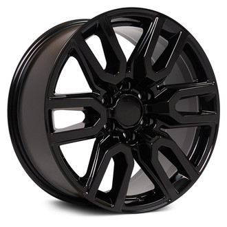 OE Wheels® - 6 V-Spoke Black 20x9 Alloy Factory Wheel - Replica