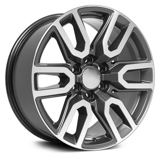 OE Wheels® - 6 V-Spoke Gunmetal with Machined Face 20x9 Alloy Factory Wheel - Replica