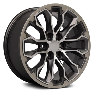 OE Wheels® - 6 Double-Spoke Satin Gunmetal Rim with Machined Face 17x8 Alloy Factory Wheel - Replica
