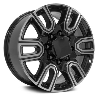 OE Wheels® - 6 U-Spoke Black Machined 20x8.5 Alloy Factory Wheel - Replica
