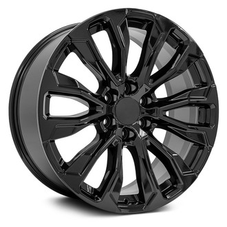 OE Wheels® - 6 V-Spoke Gloss Black 22x9 Alloy Factory Wheel - Replica