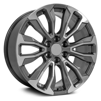 OE Wheels® - 6 V-Spoke Gunmetal Machined 22x9 Alloy Factory Wheel - Replica