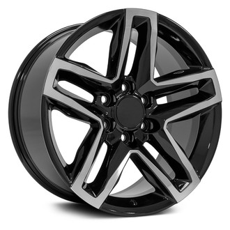 OE Wheels® - Double 5-Spoke Black Machined 20x9 Alloy Factory Wheel - Replica