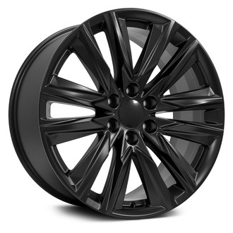 OE Wheels® - 6 V-Spoke Satin Black 22x9 Alloy Factory Wheel - Replica