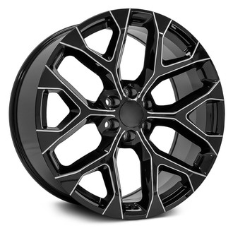 OE Wheels® - 6 Y-Spoke Black with Milled Edge 24x10 Alloy Factory Wheel - Replica