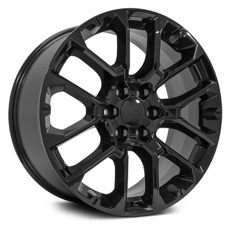 OE Wheels® - 6 V-Spoke Gloss Black 22x9 Alloy Factory Wheel - Replica