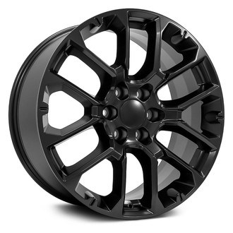 OE Wheels® - 6 V-Spoke Satin Black 22x9 Alloy Factory Wheel - Replica