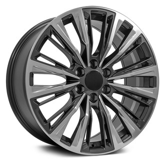 OE Wheels® - 6 V-Spoke Gunmetal with Polished Face 22x9 Alloy Factory Wheel - Replica