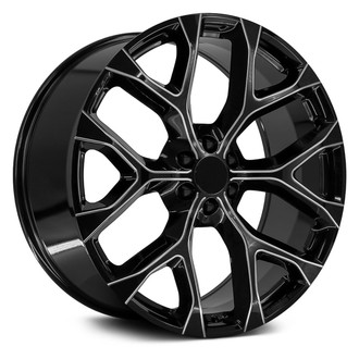 OE Wheels® - 6 Y-Spoke Black with Milled Edge 26x10 Alloy Factory Wheel - Replica
