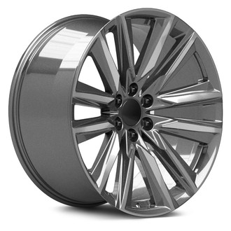 OE Wheels® - 6 V-Spoke Gunmetal with Polished Face 24x10 Alloy Factory Wheel - Replica