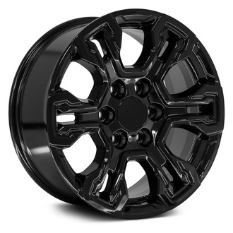 OE Wheels® - 6 Double-Spoke Gloss Black 18x8.5 Alloy Factory Wheel - Replica