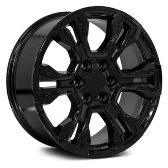 OE Wheels® - 6 Double-Spoke Gloss Black 20x9 Alloy Factory Wheel - Replica