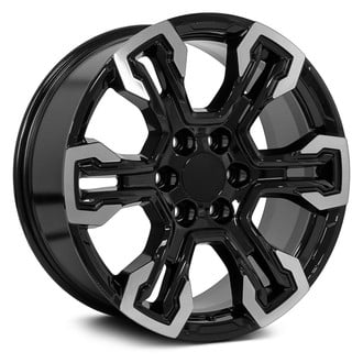 OE Wheels® - 6 Double-Spoke Gloss Black 20x9 Alloy Factory Wheel - Replica