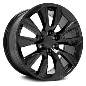 OE Wheels® - 5 V-Spoke Black 22x9 Alloy Factory Wheel - Replica