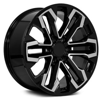 OE Wheels® - 6 Double-Spoke Gloss Black 20x9 Alloy Factory Wheel - Replica