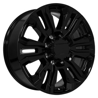 OE Wheels® - 6 Double-Spoke Gloss Black 22x8.5 Alloy Factory Wheel - Replica