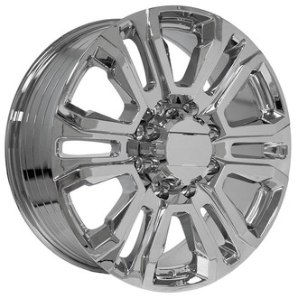 OE Wheels® - 6 Double-Spoke Chrome 22x8.5 Alloy Factory Wheel - Replica