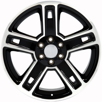 OE Wheels® - Double 5-Spoke Gloss Black Machined 22x9 Alloy Factory Wheel - Replica