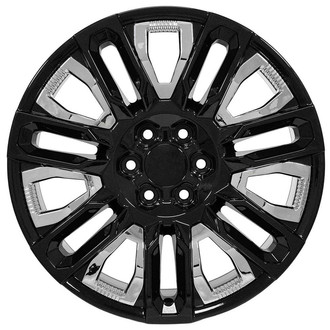 OE Wheels® - Gloss Black with Chrome Insert 22x9 Alloy Factory Wheel - Replica
