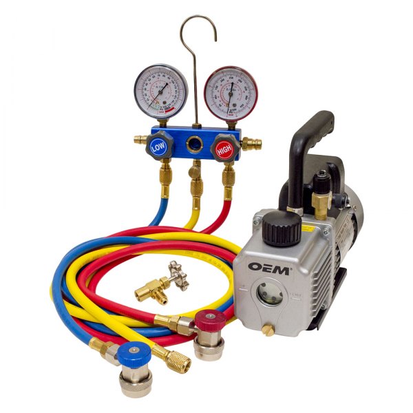 OEM Tools® - R-134a A/C Starter Kit with Vacuum Pump and Gauge Manifold