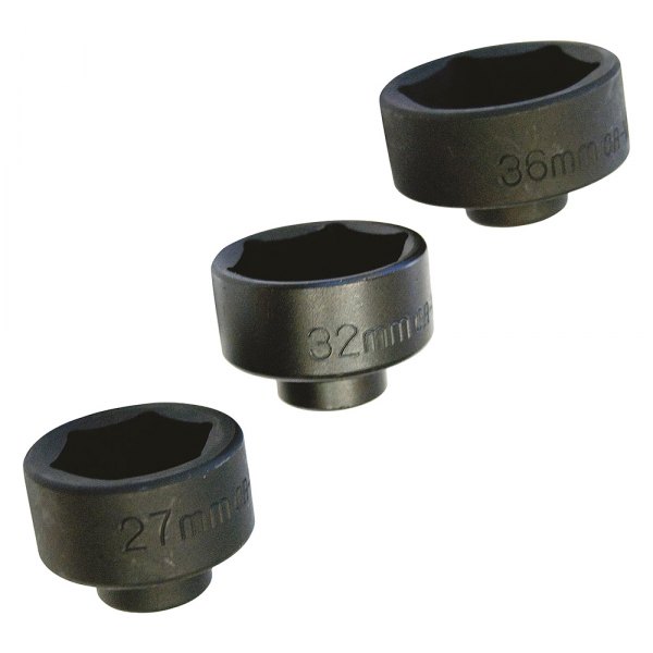 OEM Tools® - 3-piece 27 mm to 36 mm Steel Oil Filter Socket Set