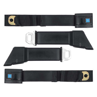 OER® - Driver/Passenger Side Rertractable Harnesses Seat Belts, Black