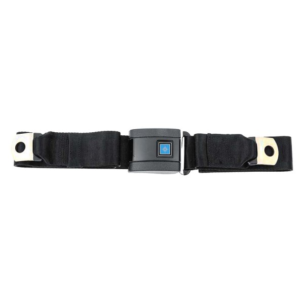 OER® - Center Rertractable Harnesses Seat Belt, Black with Silver Starburst on Blue Decal