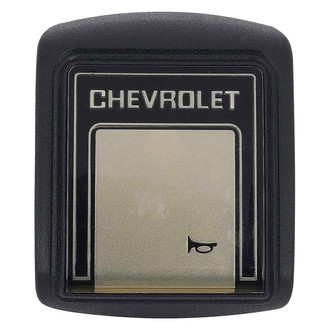 OER® - Black and Champagne Accent Horn Button Cap with Chevrolet Lettering for Deluxe Steering Wheel