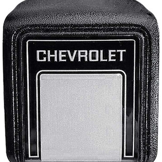 OER® - Black with Silver Accent Horn Button Cap with Chevrolet Lettering for Deluxe Steering Wheel