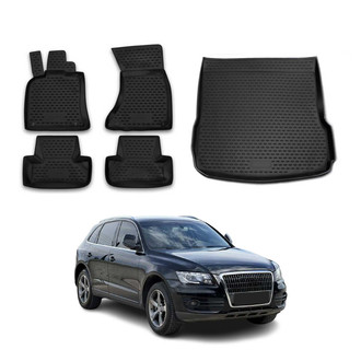 OMAC® - Classic 1st, 2nd Row & Cargo Black Floor Mat and Cargo Liner Set