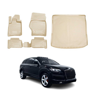 OMAC® - Classic 1st, 2nd Row & Cargo Beige Floor Mat and Cargo Liner Set