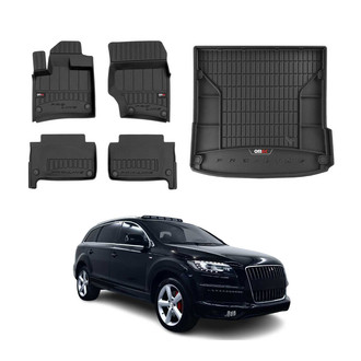 OMAC® - Premium 1st, 2nd Row & Cargo Black Floor Mat and Cargo Liner Set