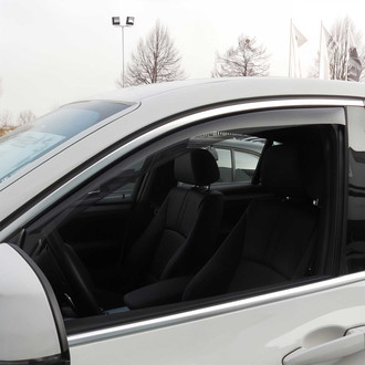 OMAC® - In-Channel Black Smoke Front Window Visor Vent Rain Guard Deflector