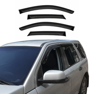 OMAC® - Tape-On Black Smoke Front and Rear Tape-On Window Visor Vent Rain Guard Deflector