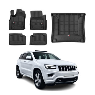 OMAC® - Premium 1st, 2nd Row & Cargo Black Floor Mat and Cargo Liner Set