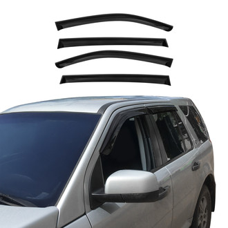 OMAC® - Tape-On Black Smoke Front and Rear Tape-On Window Visor Vent Rain Guard Deflector