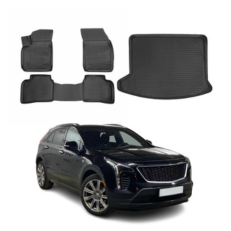 OMAC® - Classic 1st, 2nd Row & Cargo Black Floor Mat and Cargo Liner Set