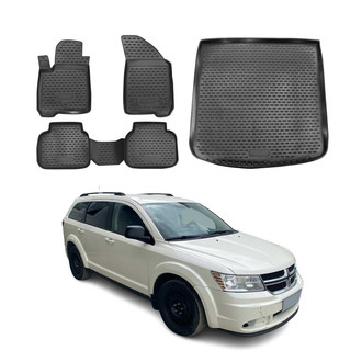 OMAC® - Classic 1st, 2nd Row & Cargo Black Floor Mat and Cargo Liner Set